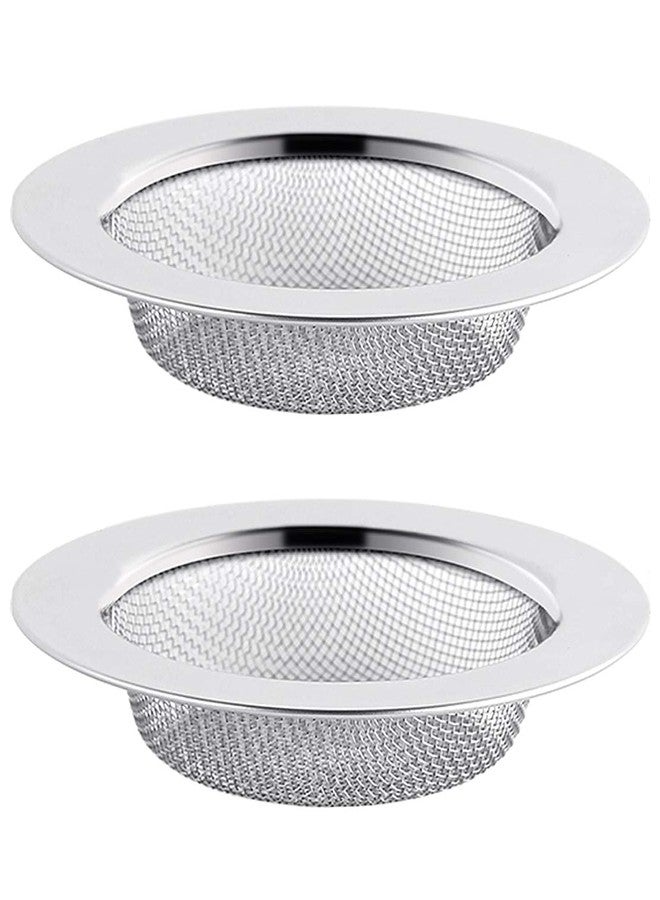 ILLUVA Stainless Steel Bathroom Shower Hair Filter Catcher Drain Cover Kitchen Sink Plug Strainer Hole Cover (Pack of 2) - Image 1